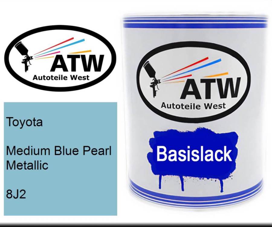 Toyota, Medium Blue Pearl Metallic, 8J2: 1L Lackdose, von ATW Autoteile West.